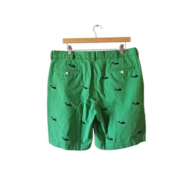 Polo Ralph Lauren green Chino shorts sz 36 waist blue embroidered whale shorts - Picture 2 of 5